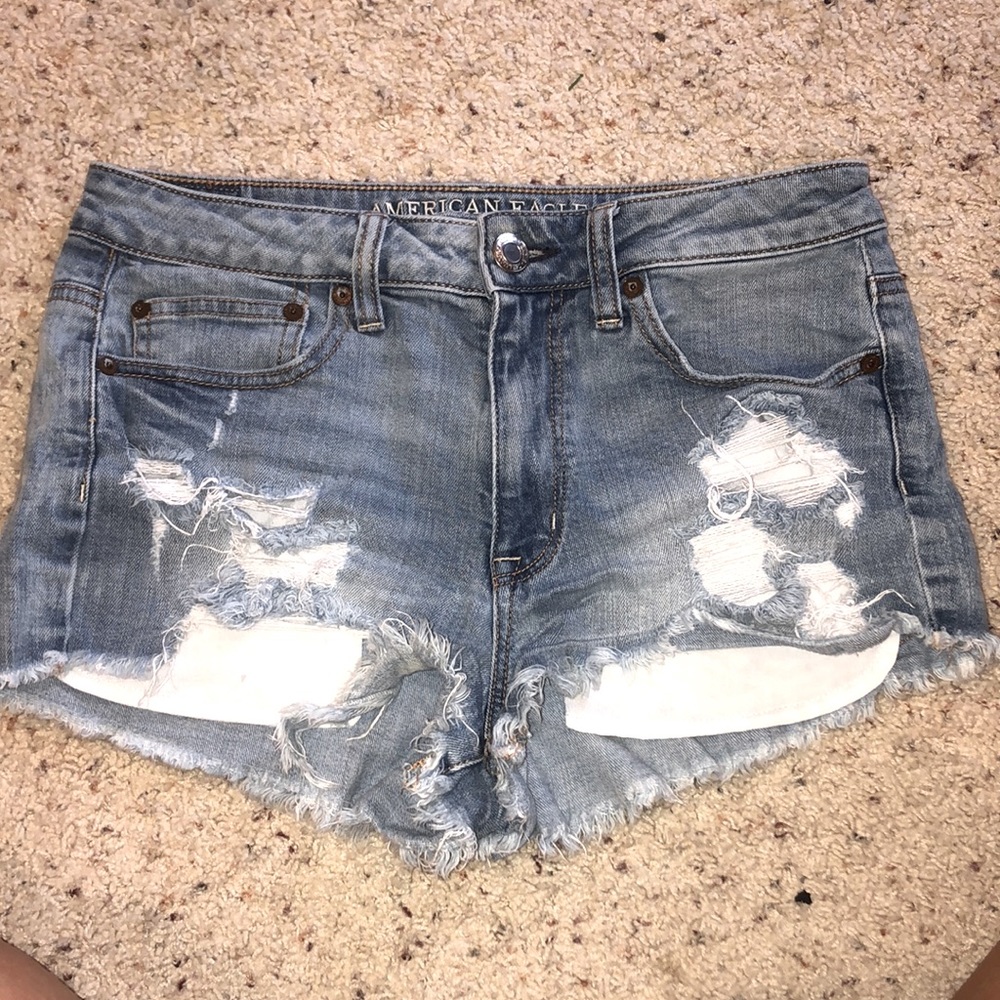 Hi rise festival denim shorts